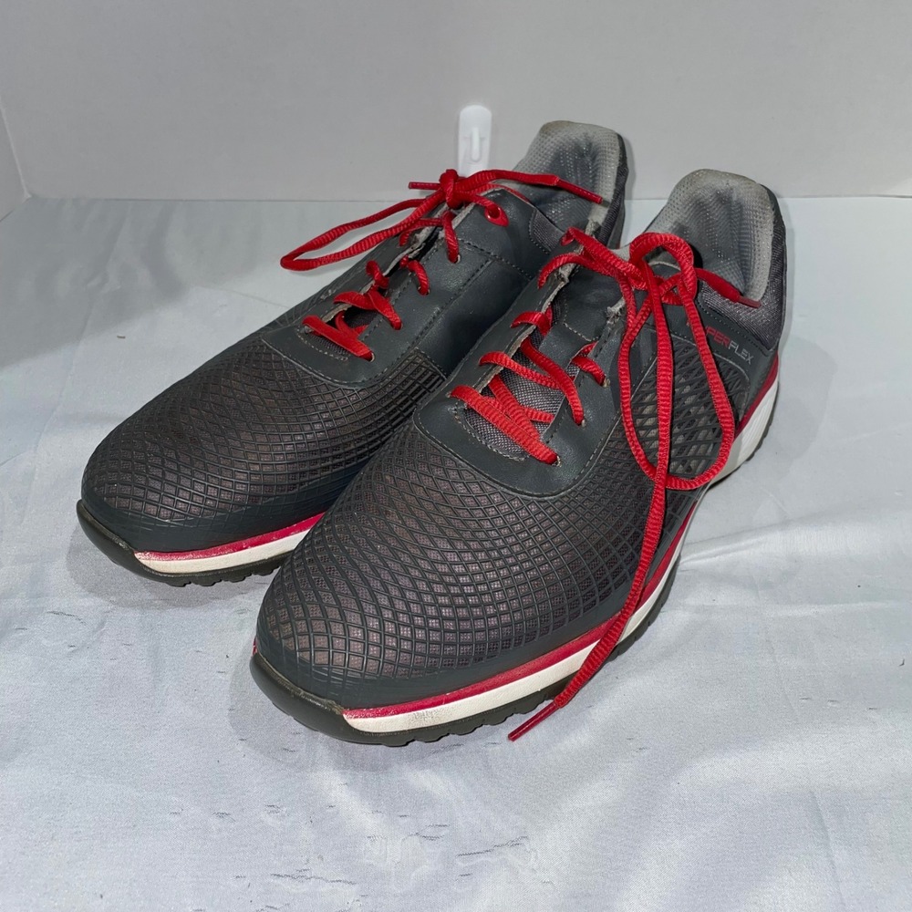 FootJoy HyperFlex‎ Mens Golf Shoes Charcoal Grey Red Spikeless Athletic Sneakers